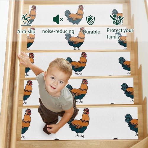 Alfombra antideslizante para peldaños interiores de madera y esteras protectoras de escaleras 5