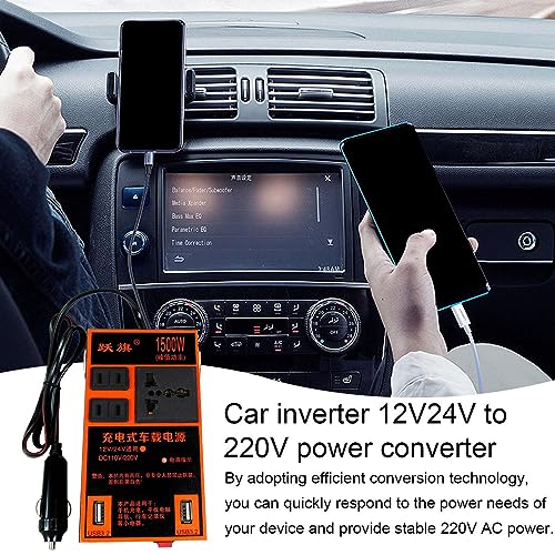 Inversor de energia para carro - Conversor USB Inversor de Carro com Tomada - Suprimentos veiculares
