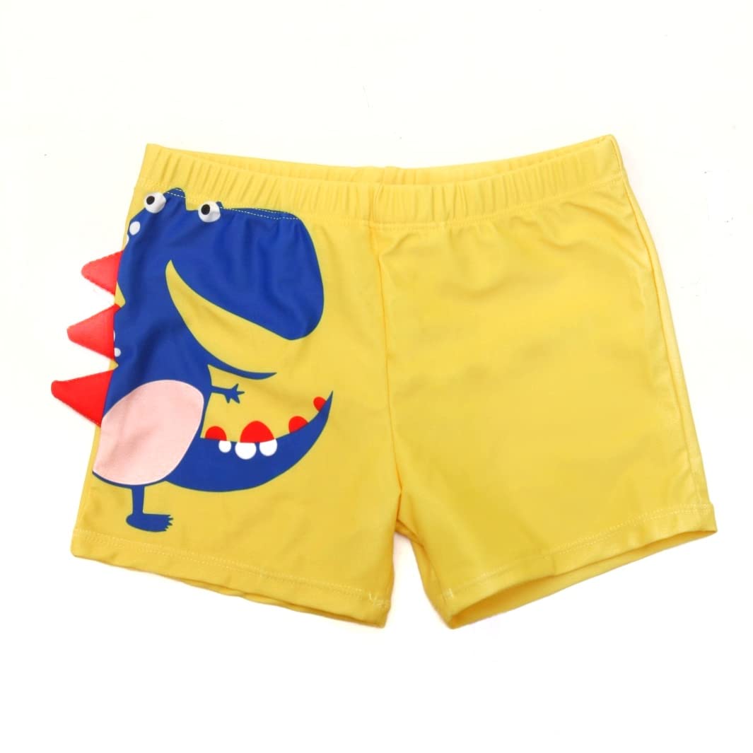 Yellow BeeDino Swim Shorts for Boys, Yellow and Blue