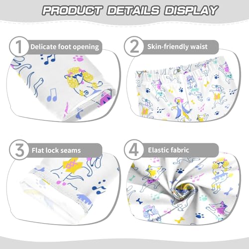 Girls Leggings Dancing Dogs in Neon Colors Toddler Girls Clothes Leggings for Girls Toddler Girls Leggings 3-4T3