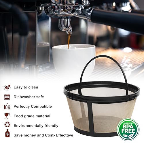 Brensten 8-12 Cup Reusable Filter Basket With Closed Bottom Fits Mrcoffee Coffee Maker And Brewer - Permanent Filter Replacement For Mr Coffee Gold Basket-Style Filters 2-Pack thumb #1