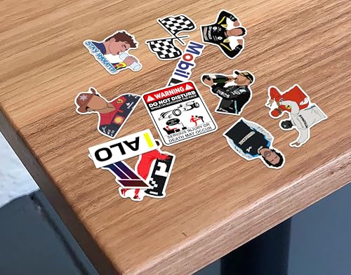 Image of WallDesign Ultimate F1 Racing Sticker Set Collection of 56 - Mobile, Laptop, Accessories, Gifting - Durable, Laminated, Quality Printed Vinyl for True Racing Fans-Self-Adhesive