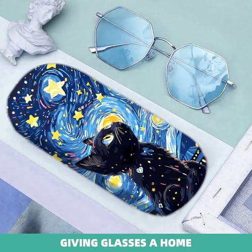 Image of Hard Shell Eyeglasses Case, Travel Portable Protective Glasses Cover Box for Men and Women with Cleaning Cloth