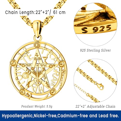 Eusense Tetragrammaton Nudo De Bruja Plata 925 Original Lilith Necklace Triple Moon Goddess Necklace Witches Knot Necklace Moon Phase Necklace 925 Sterling Silver Pendant Witchy Jewelry for Women Men3