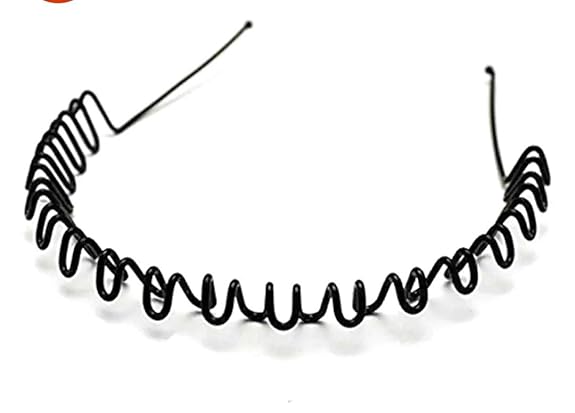 Style Tweak Zigzag Wave Black Metal Unisex Hairband