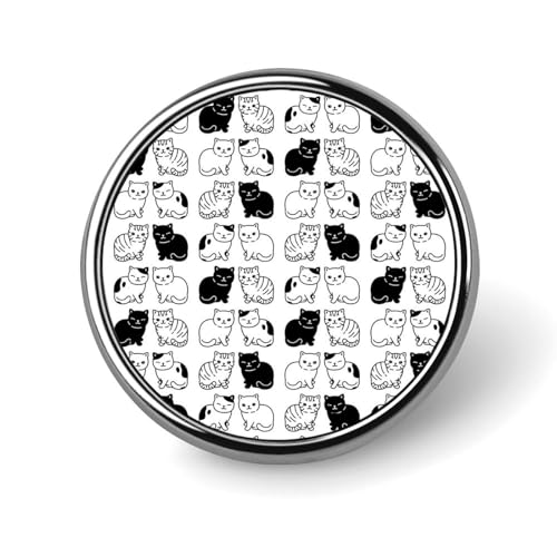 バッジ 円形 徽章 かわいい 可愛い ネコ 猫 缶バッジ 胸章 ピンバッチ ボタンブローチ 25mm おしゃれ ネクタイピン コレクション バッグ飾 帽子 胸飾り かばん掛け 工芸品 取付簡単 男女兼用 プレゼント