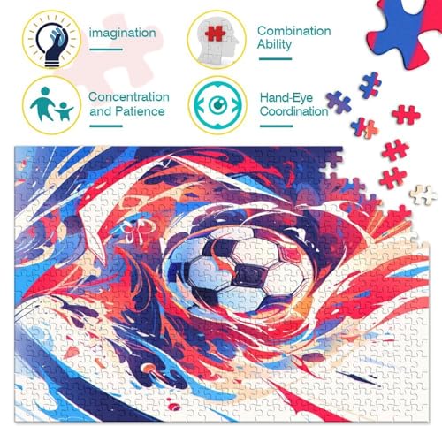 Puzzle de fútbol imposible de 1000 piezas para adultos, un desafío creativo de 38x26 cm 4