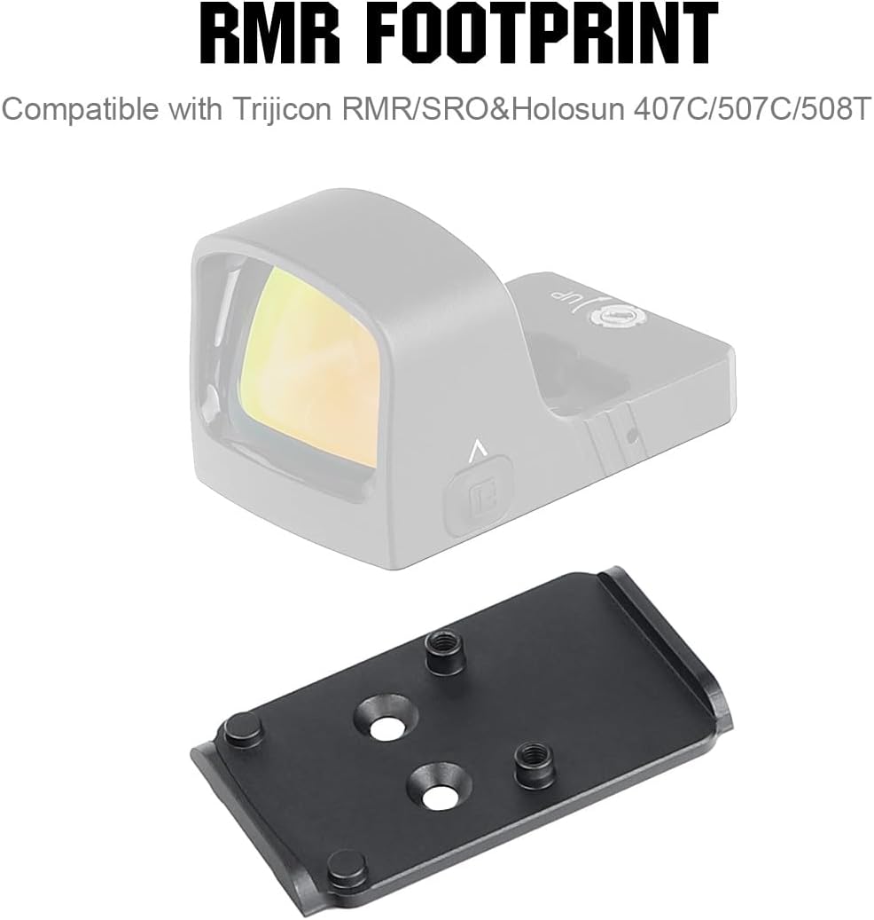 ohhunt Red Dot Mount Plate Compatible with Holosun 407/507C/508T/Trijicon RMR/SRO and for Glock G17 G19 MOS Models