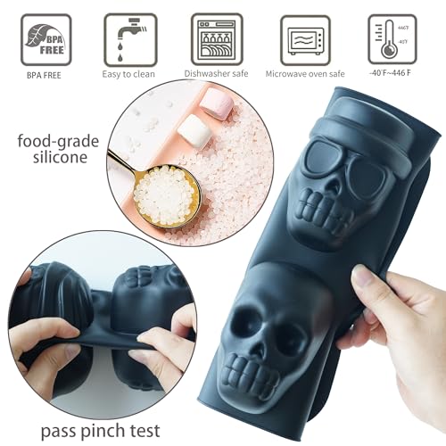 image for HKNMTT Halloween Silicone Molds for Baking Extra large, 6 Cavities 3D 