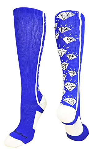 Image of MadSportsStuff Softball Socks with Diamonds for Girls Women Kids Youth Adult Over the Calf Soccer