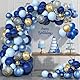 Luftballons Blau Gold, 60 Stück 12 Zoll Konfetti Helium Ballons Blau Gold, Blaue Luftballons Geburtstag Für Geburtstagsdeko Blaue Jungen Mann, Baby Shower, Geburtstag Deko, Babyparty Deko
