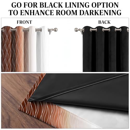Image of Ultimate Trends Ombre Blackout Curtains for Bedroom Room Darkening Curtains for Living Room,Energy Saving,Thermal Insulated Grommet Window Drapes, Brown and Greyish White, 9 FEET,2 Panels