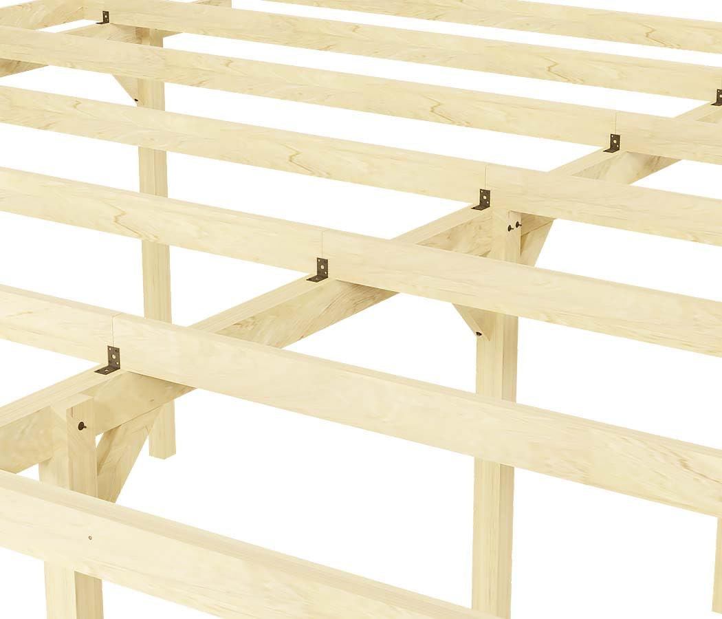 Wood&Play Granit II tetto doppio per garage - Lavorazione di alta qualità - Autoassemblaggio - Stabile e durevole - Base solida - Utilizzo versatile - 600 x 500 cm (montanti 300 cm)