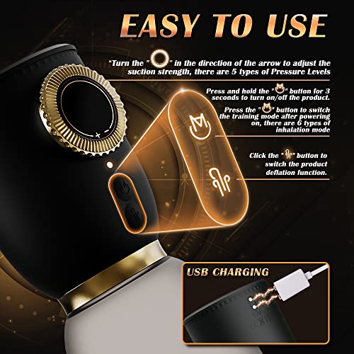 Electric Penis Pump, Male Sex Toy With 6 Training Modes & 5 Suction Intensities, Rechargeable Penis Enlarger For Men Penis Enlargement Pump Sex Toys Pumps & Enlargers Air Pressure Sex Toy #TOP4