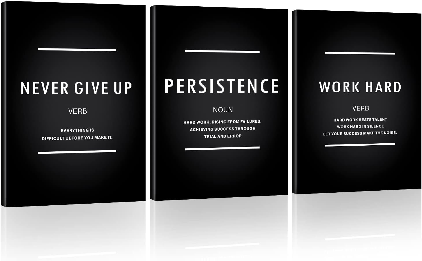 Motivational Never Give Up Canvas Wall Art, Inspiration Work Hard Persistence Quotes Reminder Decor Positive Affirmation Poster Success Wall Hanging Picture Leadership Gift for Home Office Workplace