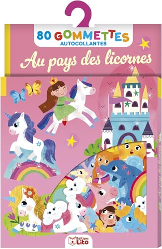 Gommettes au pays des licornes – Enfant – 80 Autocollants repositionnables – Dès 3 ans – Stickers princesses, fées…