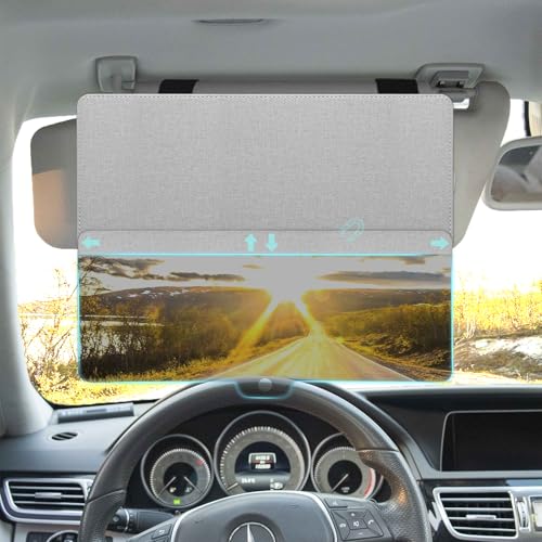 JGGDDU Estensione parasole per auto, finestra laterale del parabrezza universale, con lente magnetica per PC, protezione da abbagliamento, raggi UV, per una guida sicura, grigio