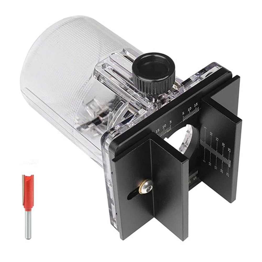 Littimoon Woodworking Two-in-One Connector Grooving Machine Woodworking Grooving Machine Set Aluminum Alloy with 11mm Cutter Head Trimmer Bracket Milling Cutter Tool
