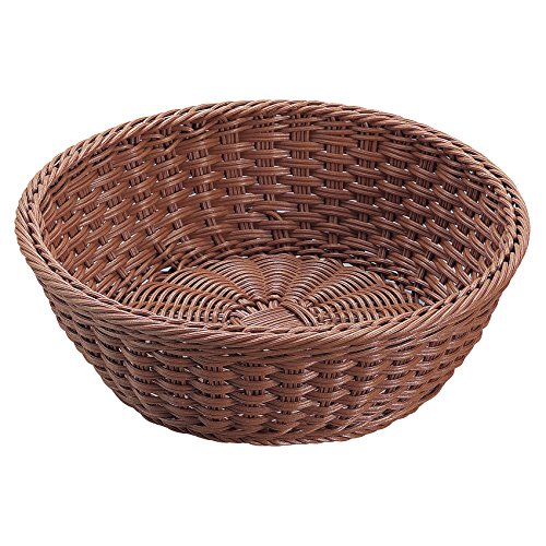 シンドー 抗菌樹脂 丸型バスケット 30型 ブラウン