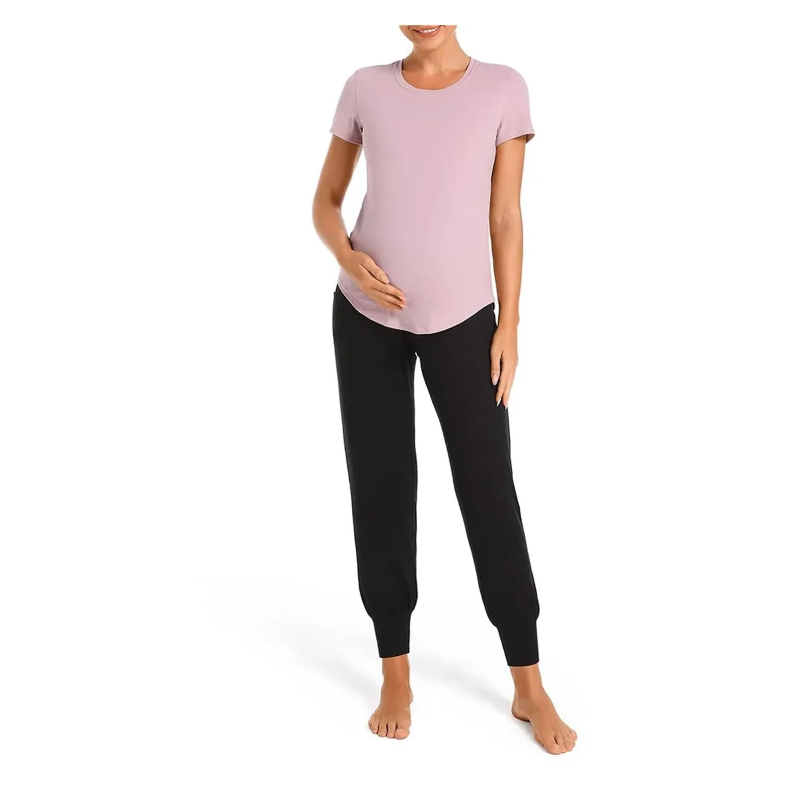 Pantalones de Maternidad for Mujer, Ropa Deportiva, Pantalones Deportivos con puños de chándal, Pantalones elásticos for Embarazadas sobre el Vientre.(Green,XL)
