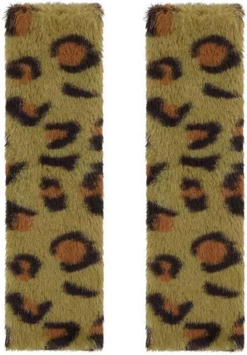 Almofadas de pelúcia para cinto de segurança JINXU com estampa de leopardo verde – Pacote com 2