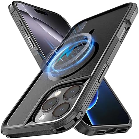 for iPhone 16 Pro Max Case, Compatible with Magsafe, 10 FT Military Grade Drop Protection, Magnetic Anti-Fingerprint Case for iPhone 16 Pro Max 6.9"-Black
