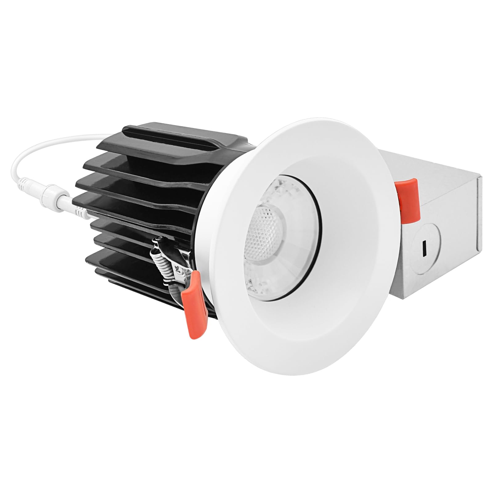 LUXRITE 3 Inch LED Regressed Canless Spotlight + Round White