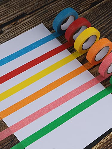 Lichamp Colored Tape, 12 Rolls Colorful Masking Tape Painters Color Craft Tape For Labeling Classroom, 0.6 Inch X 15 Yards Per Roll #TOP6