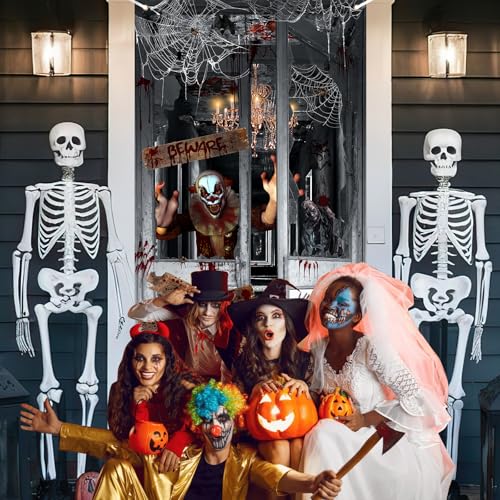 Avezano Decorações de porta de Halloween, palhaço assustador, capa de porta de Halloween, casa assom