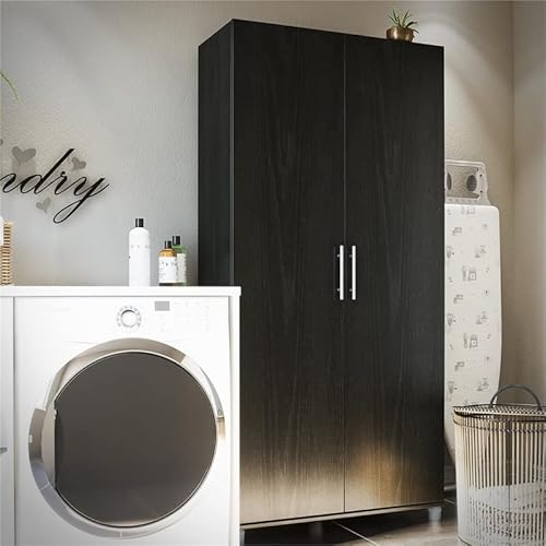 Systembuild Camberly 36" Utility Storage Cabinet, Black Oak #TOP1
