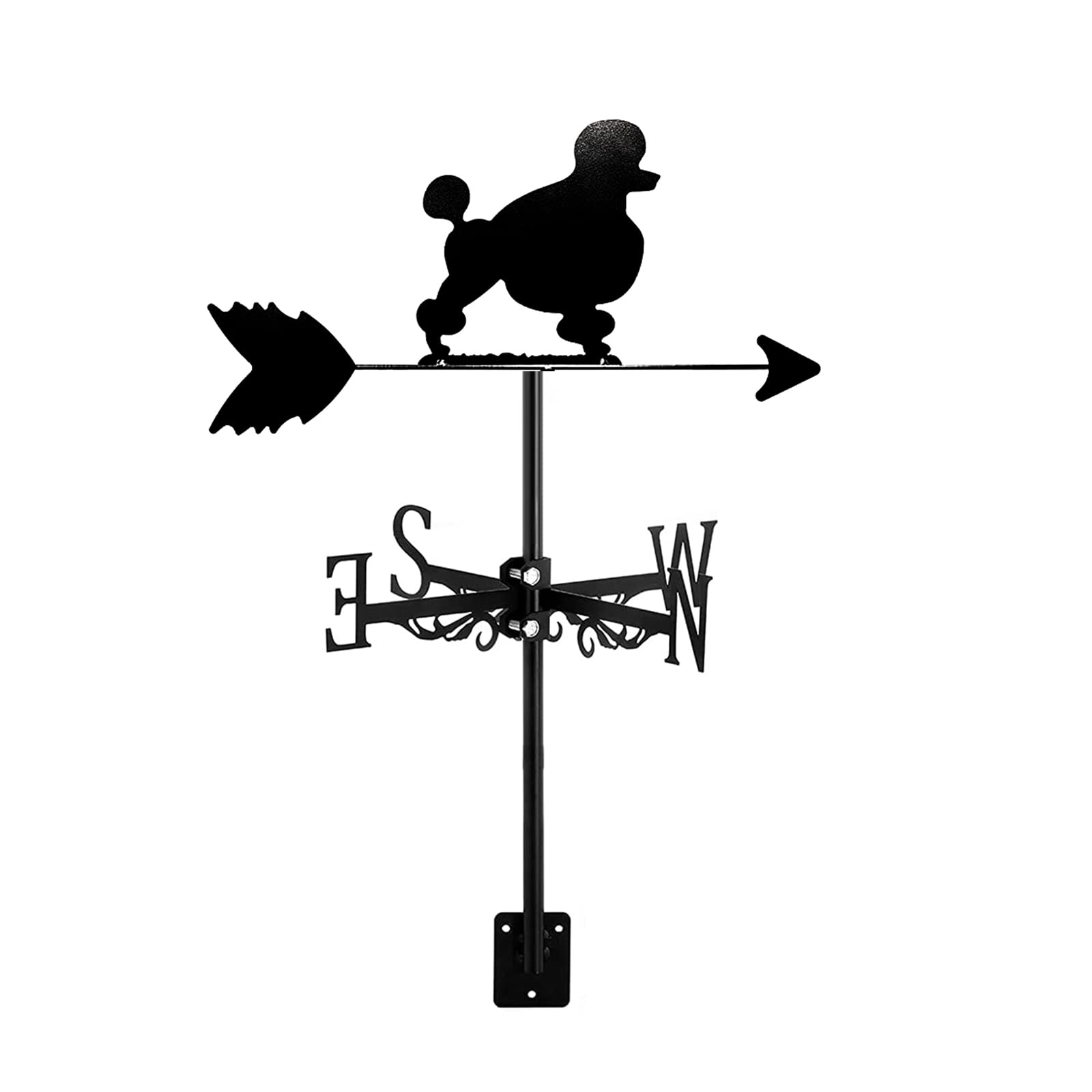 Girouette avec animal chien de toit en métal pour jardin et cour extérieure