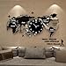 Produktbild FCX-CLOCKUHR Weltkarte Uhr Wand Wanduhr Modern Wohnzimmer Große Wanduhren Wanduhr 3D Acryl Stille WeltkarteKreative Wanduhr Groß L74CM * H34CM (Farbe : Schwarz)