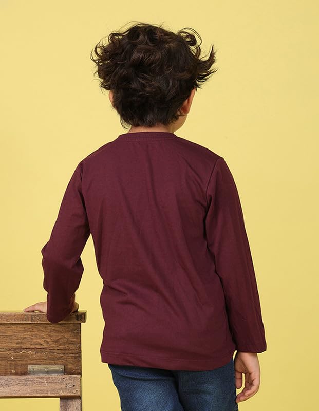 Image of Nusyl Boys Solid Cotton Blend Tshirts - Soft & Comfortable Full-Sleeves T-Shirts | Casual Wear for Kids & Teen Boys | Full Sleeves T-Shirts |- NUBCTSF001-PO2-1