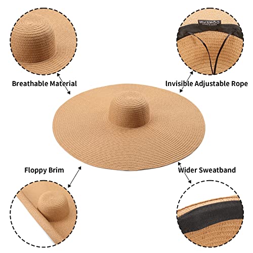Sombrero de playa grande para mujer con ala ancha miniatura 4