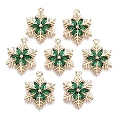 Snowflake Glass Charms_5 pcs