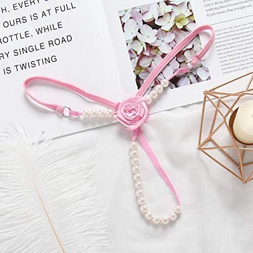 Women's Pearl T Back G String Embroidery Rose Flowers Beaded Thong Panty Underwear Sexy Micro Underpant (As1, Alpha, One_Size, Regular, Regular, 2Pcs(Pink+Black), One Size) #TOP4