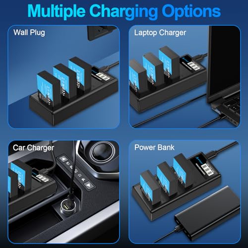 Image of Artman LP-E17 Battery 3-Pack 1300mAh and 3-Channel LCD Charger Pack for Canon EOS RP R10 R8 R50 Rebel T6i T7i T8i T6s SL2 SL3 EOS M3 M5 M6 200D 77D 750D 760D 800D 8000D KISS X8i Camera