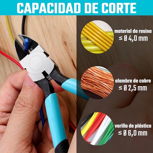 Miniatura 6 de Duratech 129 Mm Alicates De Corte, Alicates Con Muelle Para Cortar Alambre, Alicates Electricista Cr-V, Alicates De Corte Al Ras Para Bricolaje, Joyería