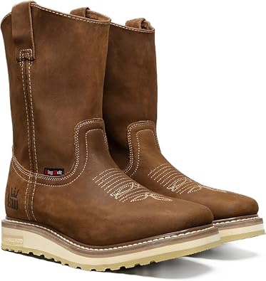 King Welt 920 CALEXICO 11 Ranching, Farming Lightweight Comfort Work boot, Square Toe, Pull-On Ease, Full Grain Leather, Durable Double Density Slip Resistant Sole