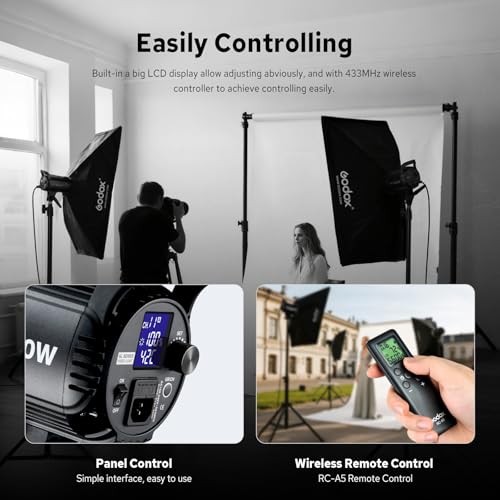 Image of Godox SL-60W SL60W Daylight Led Video Light, 5600K Bright Studio Led Light, CRI95+Qa>90,Wirelessly Adjust Brightness,Bowens Mount LED Continuous Light for Video Recording Wedding Outdoor Photography