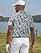 TAPULCO Mens Fashionable Patterned Short Sleeve Sports Tshirts Quick Dry Breathable Soft Casual Athletic Workout Golf Polo Shirts Mosaic Camo Grey XX-Large