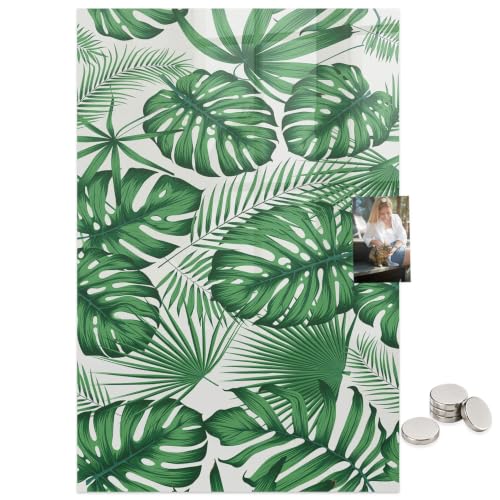 Pizarra Magnética de Cristal Templado 70x100 cm con Diseño de Hojas Monstruosas