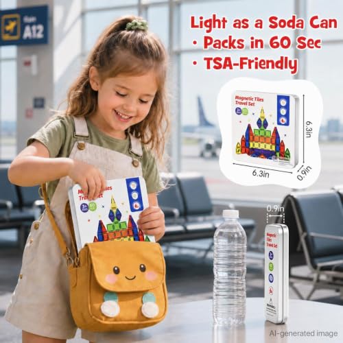 Image of Mini Magnetic Tiles for Travel: Hours of Entertainment for Kid 3-5