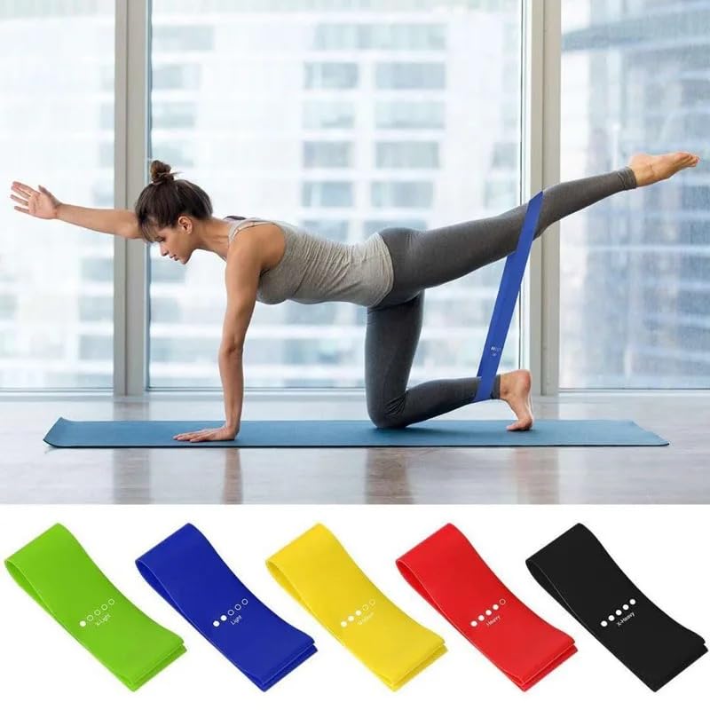 Set 5 Fasce Elastiche Fitness - Lattice, 5 Resistenze, Per Allenamento E Yoga - Foto 13