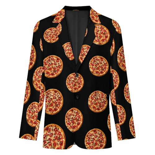 Pizza Lover Men's Suit Jacket 2 Button Lapel Blazers Business Coat Tuxedo for Wedding Dinner4