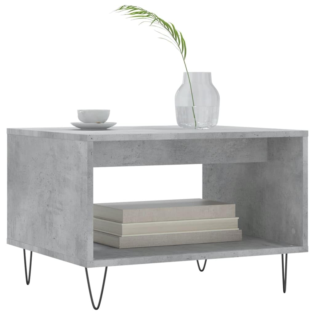 Homgoday Tavolino da caffè grigio cemento 60 x 50 x 40 cm, tavolino in legno ingegnerizzato, tavolino da tè per soggiorno, sala ricevimenti per ospiti, camera da letto e ufficio 212 mobili