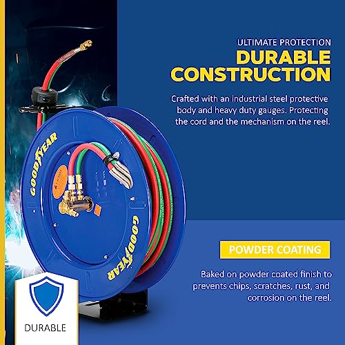 Image of Goodyear Retractable Welding Hose Reel, 1 /4 inch x 50 ft, 300 PSI