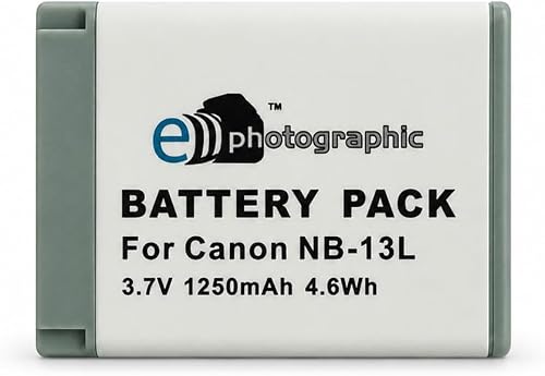 E-Photographic NB-13L 1250mAh Li-Ion Replacement Battery for Canon Cameras