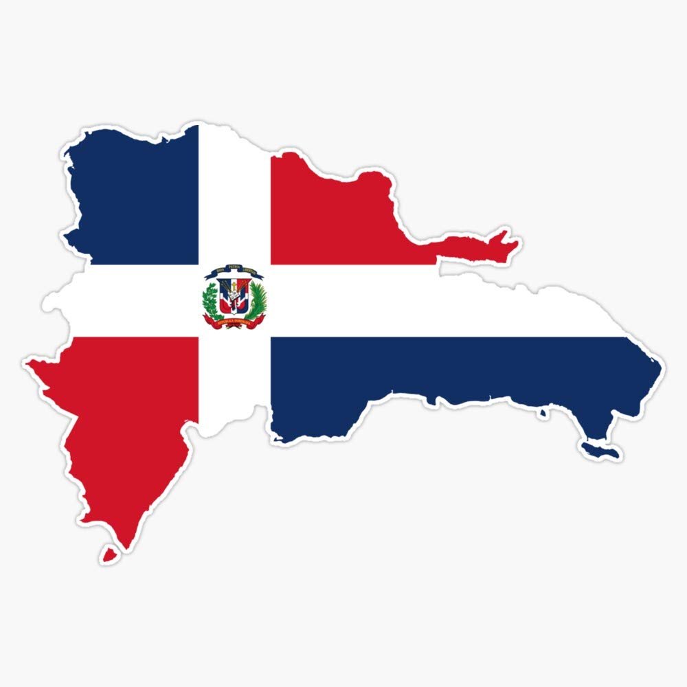 TCT Trading Dominican Republic Flag map Sticker Vinyl Stickers Waterproof Decal Car, Laptop, Bumper Stickers 5