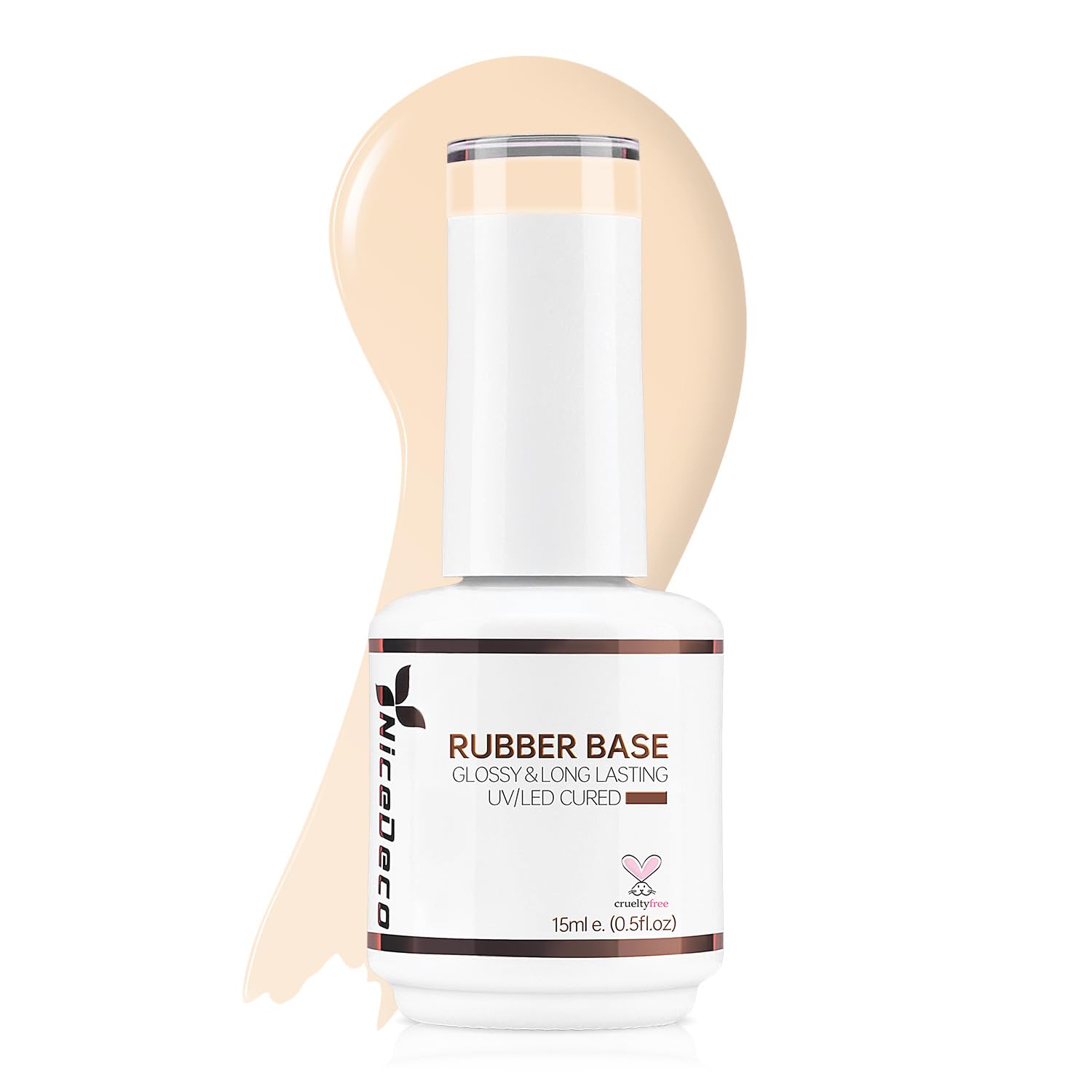 Nicedeco Base Rubber para Uñas Esmaltes Semipermanentes en Gel Base de Caucho UV/LED Soak-Off Colores Vibrantes y Duraderos 15ML 06 — view 10